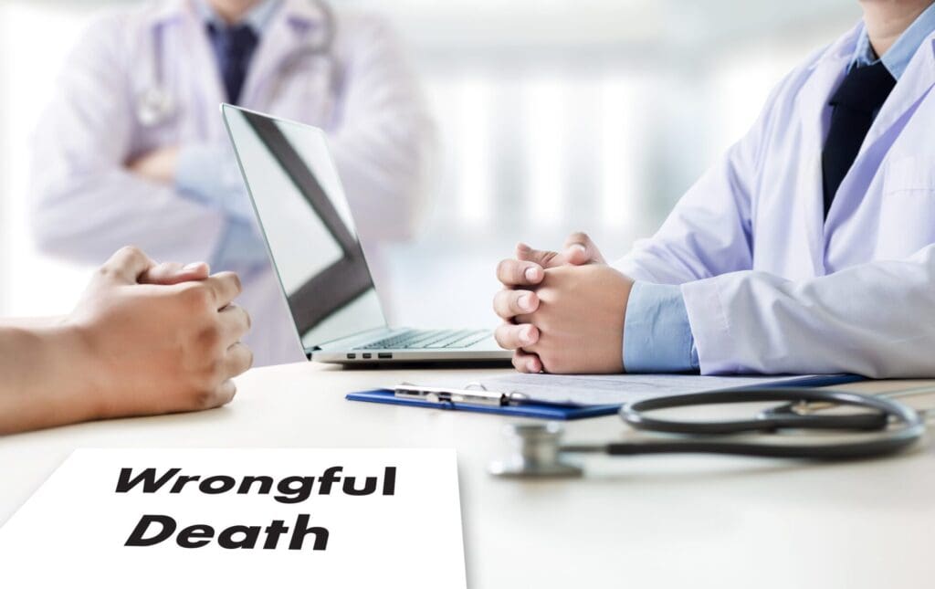 Wrongful death poster at hospital
