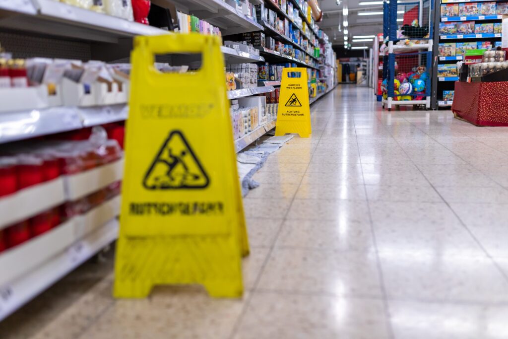 Signs of slip and fall